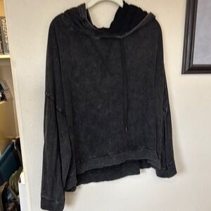 Women's Black Hoodie Top